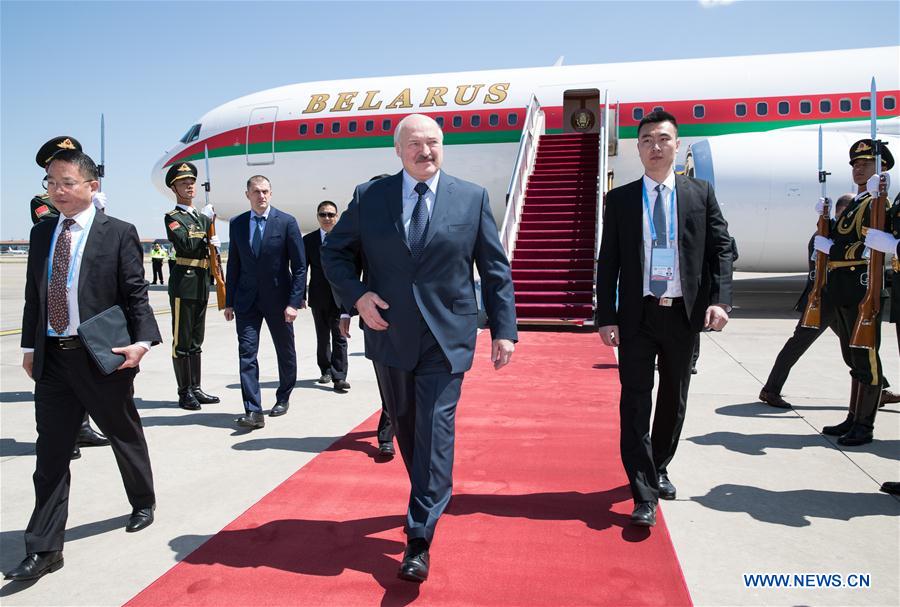 (BRF)CHINA-BEIJING-BELT AND ROAD FORUM-BELARUSIAN PRESIDENT-ARRIVAL (CN)