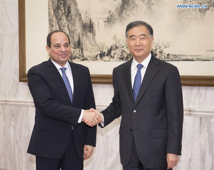 (BRF)CHINA-BEIJING-WANG YANG-EGYPTIAN PRESIDENT-MEETING (CN)