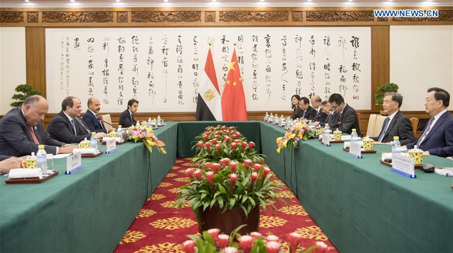 (BRF)CHINA-BEIJING-WANG YANG-EGYPTIAN PRESIDENT-MEETING (CN)