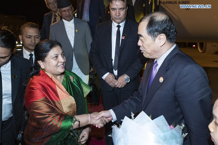 (BRF)CHINA-BEIJING-BELT AND ROAD FORUM-NEPALI PRESIDENT-ARRIVAL (CN)