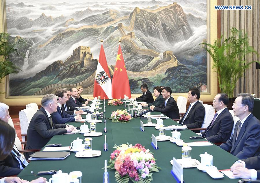 (BRF)CHINA-BEIJING-LI ZHANSHU-AUSTRIAN CHANCELLOR-MEETING (CN)