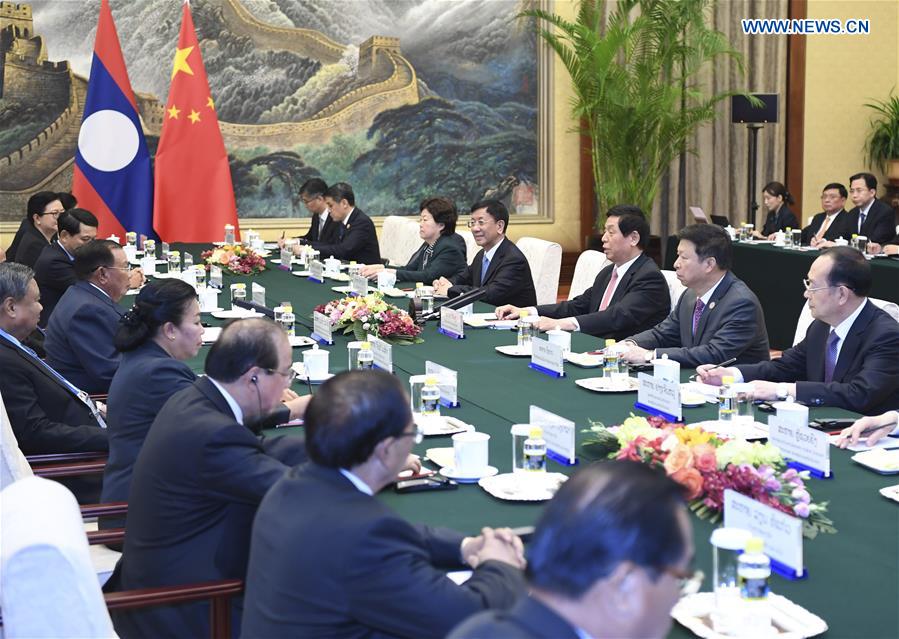 (BRF)CHINA-BEIJING-LI ZHANSHU-LAO PRESIDENT-MEETING (CN)