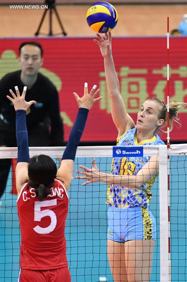 (SP)CHINA-TIANJIN-ASIAN WOMEN'S CLUB VOLLEYBALL CHAMPIONSHIP-KAZ VS PRK (CN)