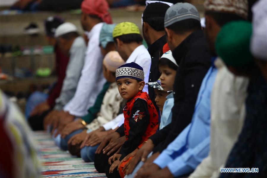 Muslims attend mass prayer during Eid alFitr celebrations in Kathmandu