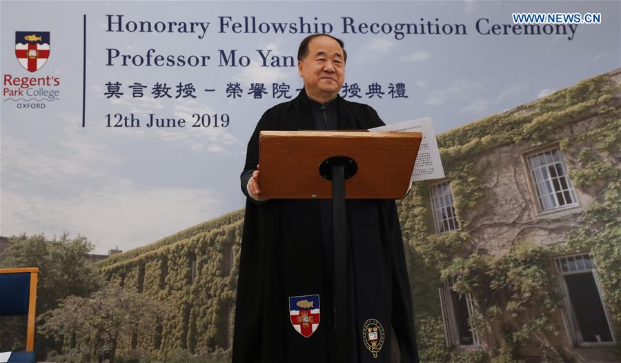 BRITAIN-OXFORD-CHINESE NOBEL LAUREATE-MO YAN-HONORARY FELLOWSHIP