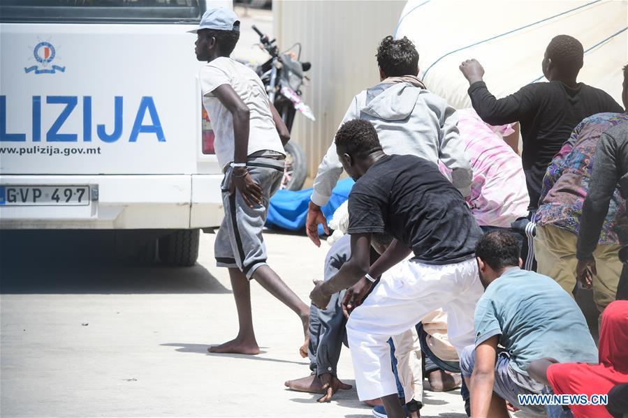 MALTA-FLORIANA-RESCUED MIGRANTS-ARRIVAL