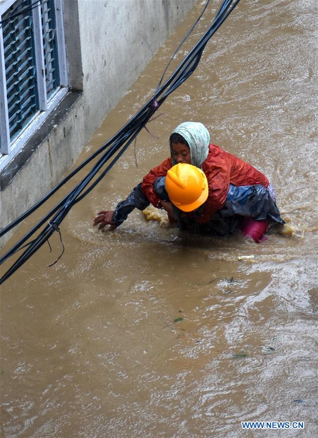 NEPAL-KATHMANDU-RAIN-FLOOD