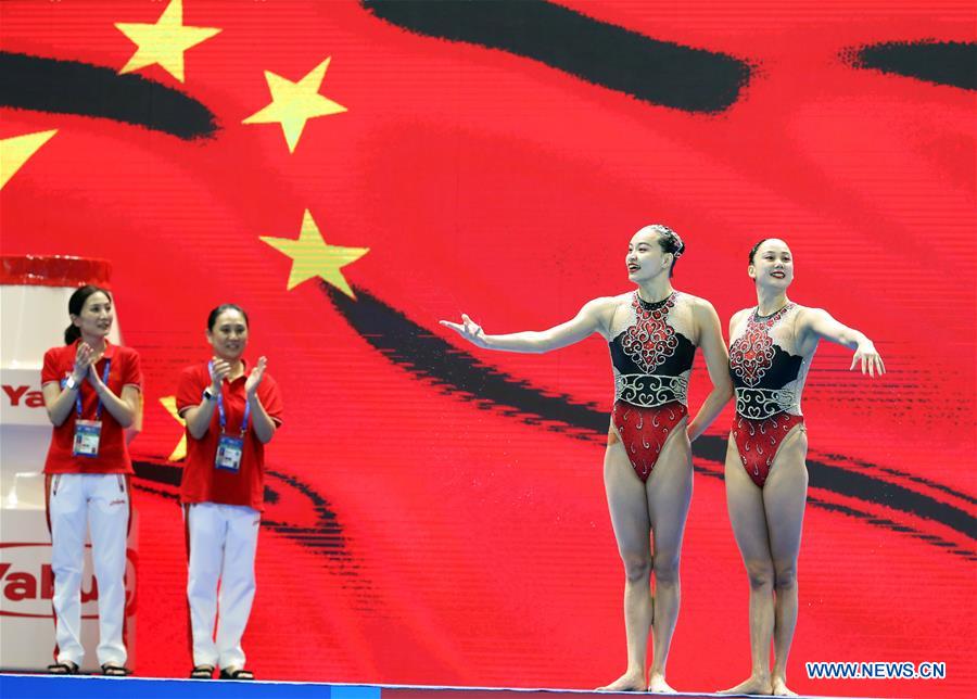 (SP)SOUTH KOREA-GWANGJU-FINA WORLD CHAMPIONSHIPS-ARTISTIC SWIMMING-WOMEN DUET FREE PRELIMINARY