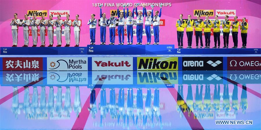 (SP)SOUTH KOREA-GWANGJU-FINA WORLD CHAMPIONSHIPS-ARTISTIC SWIMMING-WOMEN'S TEAM FREE (CN)