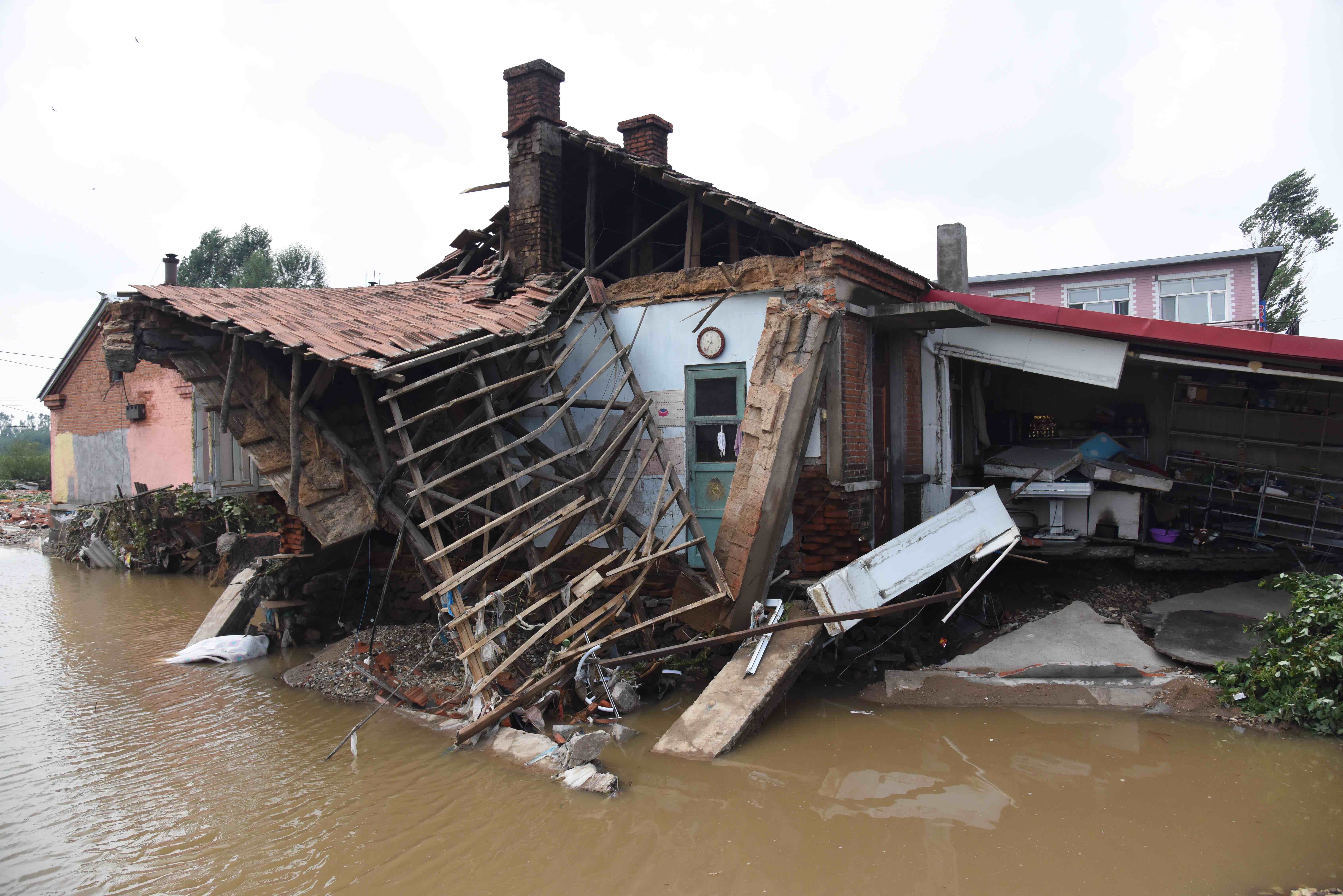 flood damaged house