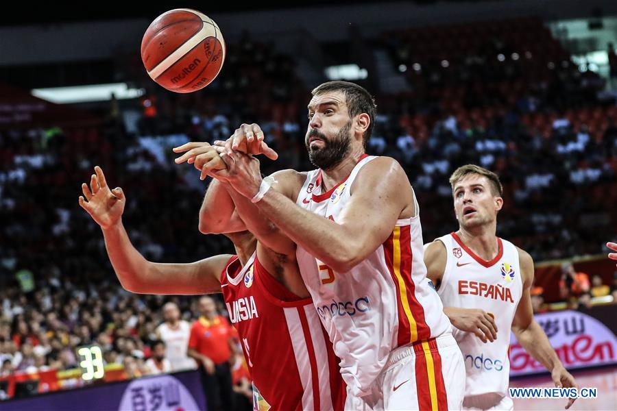 (SP)CHINA-GUANGZHOU-BASKETBALL-FIBA WORLD CUP-GROUP C-SPAIN VS TUNISIA (CN)