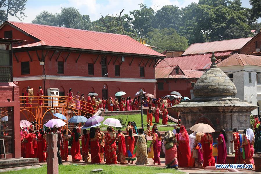 Nepali Women Celebrate Teej Festival In Kathmandu Xinhua English News Cn