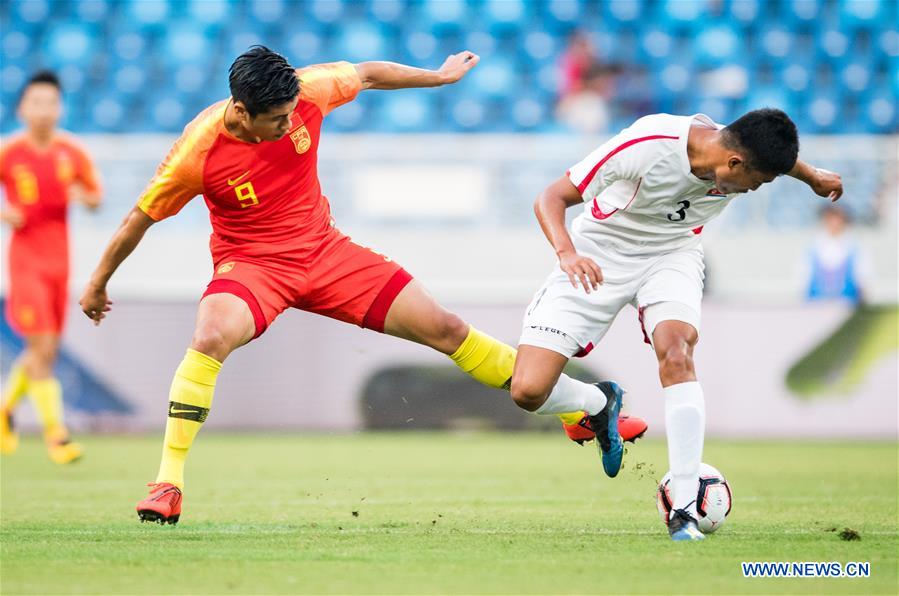 (SP)CHINA-HUANGSHI-FOOTBALL-CFA TEAM CHINA INTERNATIONAL FRIENDLY MATCH-CHN VS DPRK