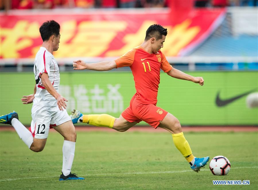 (SP)CHINA-HUANGSHI-FOOTBALL-CFA TEAM CHINA INTERNATIONAL FRIENDLY MATCH-CHN VS DPRK