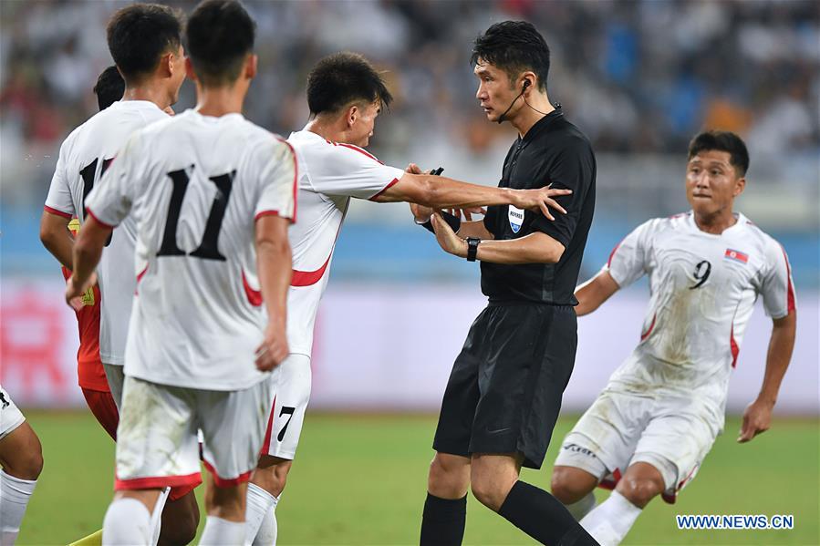 (SP)CHINA-HUANGSHI-FOOTBALL-CFA TEAM CHINA INTERNATIONAL FRIENDLY MATCH-CHN VS DPRK