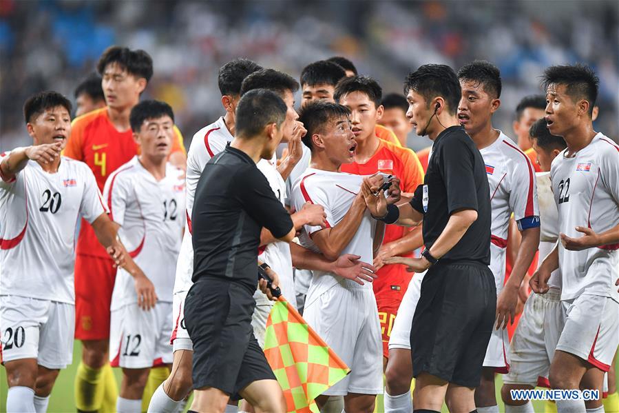 (SP)CHINA-HUANGSHI-FOOTBALL-CFA TEAM CHINA INTERNATIONAL FRIENDLY MATCH-CHN VS DPRK