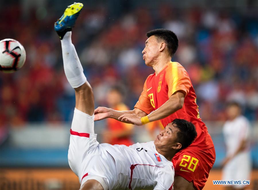 (SP)CHINA-HUANGSHI-FOOTBALL-CFA TEAM CHINA INTERNATIONAL FRIENDLY MATCH-CHN VS DPRK