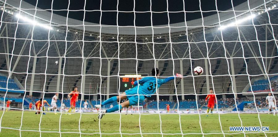 (SP)CHINA-HUANGSHI-FOOTBALL-CFA TEAM CHINA INTERNATIONAL FRIENDLY MATCH-CHN VS DPRK