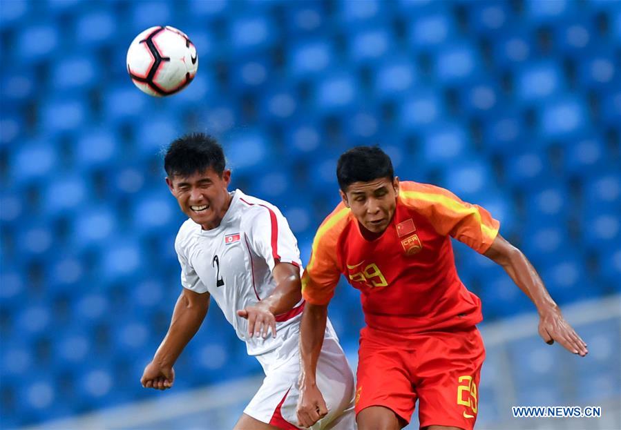 (SP)CHINA-HUANGSHI-FOOTBALL-CFA TEAM CHINA INTERNATIONAL FRIENDLY MATCH-CHN VS DPRK