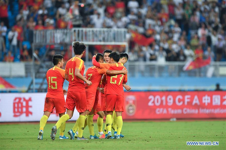 (SP)CHINA-HUANGSHI-FOOTBALL-CFA TEAM CHINA INTERNATIONAL FRIENDLY MATCH-CHN VS DPRK