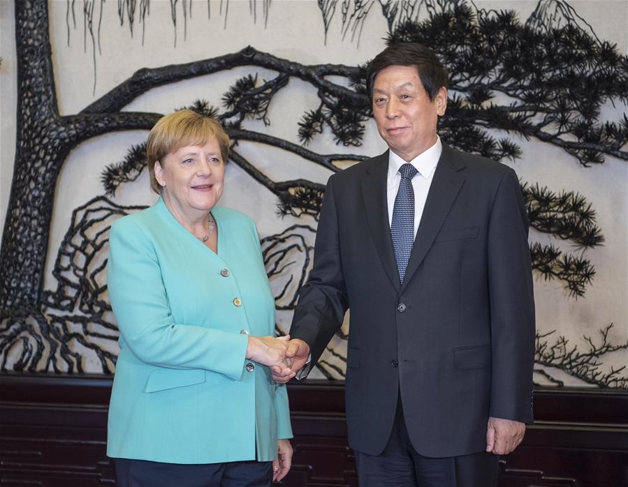 CHINA-BEIJING-LI ZHANSHU-GERMAN CHANCELLOR-MERKEL-MEETING (CN)
