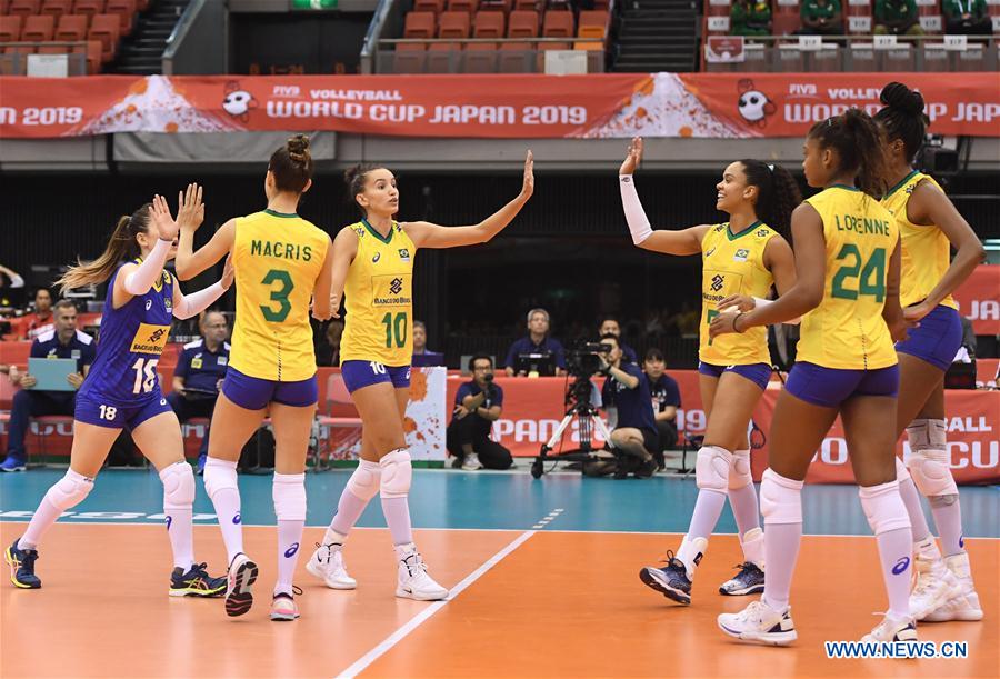 (SP)JAPAN-OSAKA-VOLLEYBALL-WOMEN'S WORLD CUP-BRA VS CMR