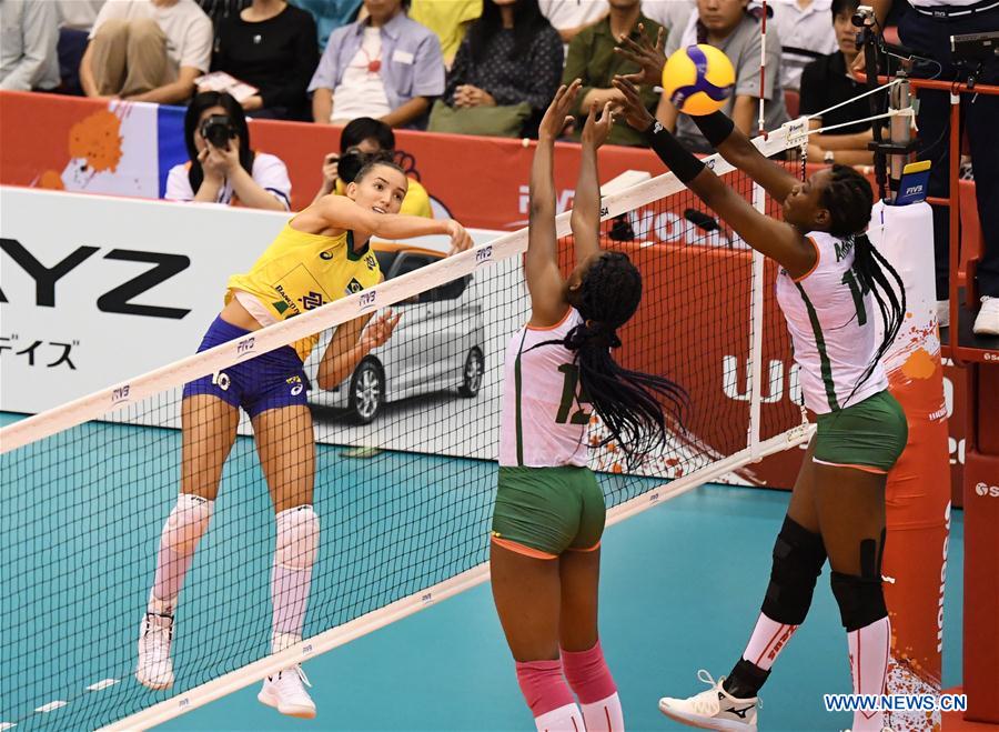 (SP)JAPAN-OSAKA-VOLLEYBALL-WOMEN'S WORLD CUP-BRA VS CMR