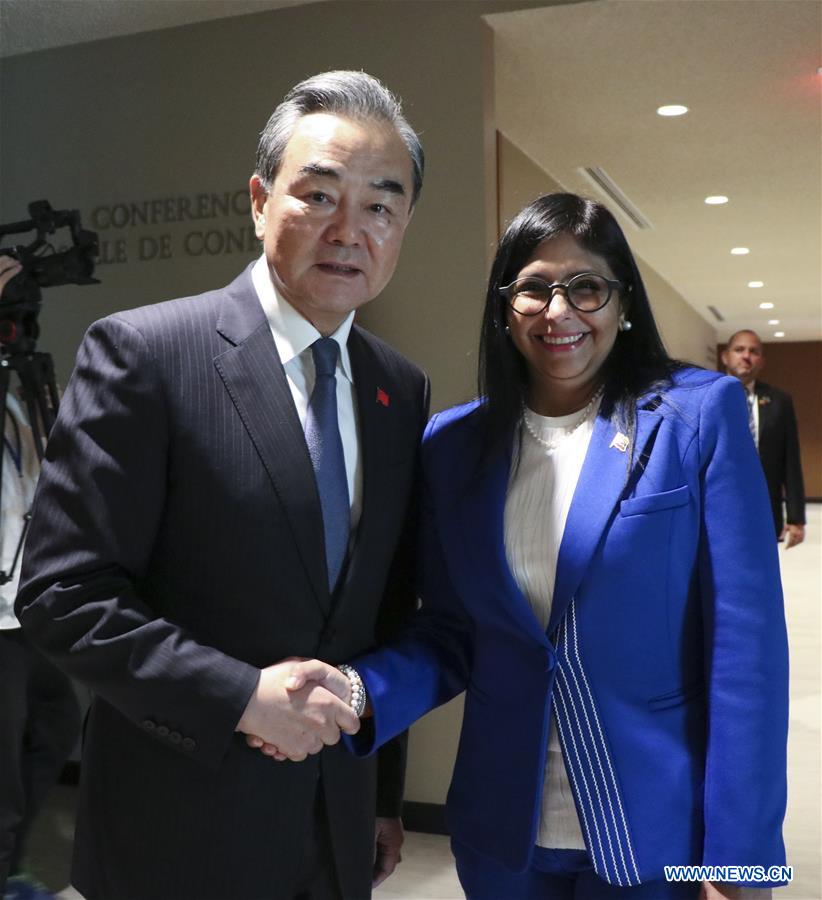 UN-CHINA-WANG YI-VENEZUELA-VICE PRESIDENT-MEETING