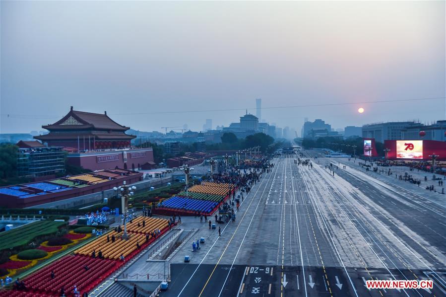 (PRC70Years)CHINA-BEIJING-NATIONAL DAY-CELEBRATIONS-PREPARATION (CN)