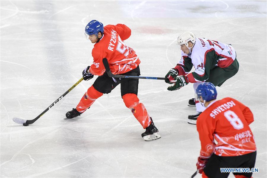 (SP)CHINA-JILIN-ICE HOCKEY-SILK ROAD SUPREME HOCKEY LEAGUE-TSEN TOU VS BARS