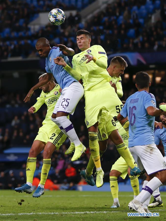 (SP) BRITAIN-MANCHESTER-FOOTBALL-CHAMPIONS LEAGUE-MAN CITY VS DINAMO ZAGREB