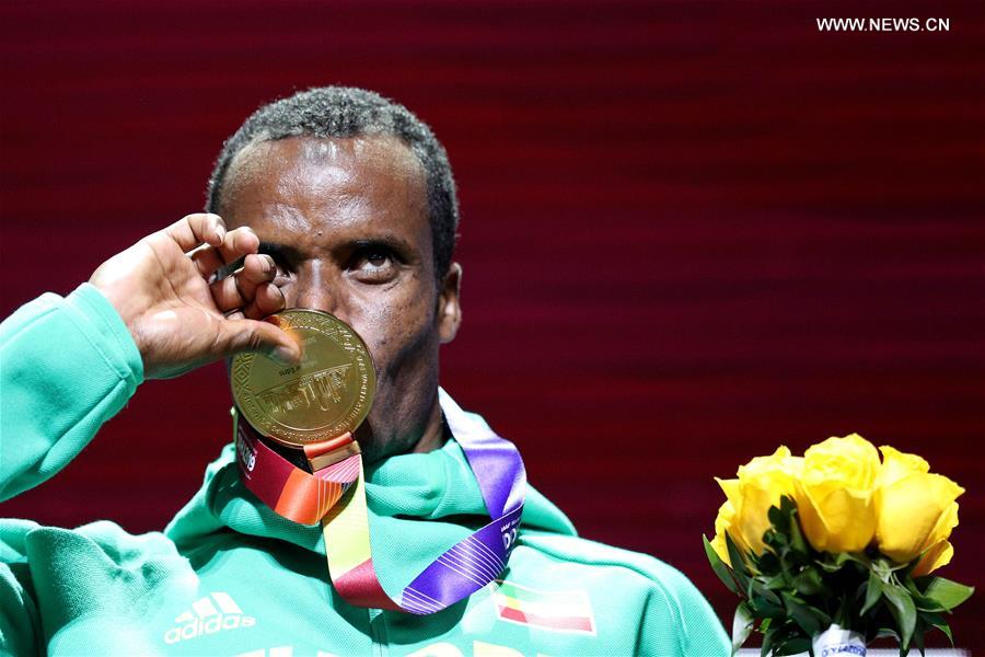 (SP)QATAR-DOHA-IAAF WORLD ATHLETICS CHAMPIONSHIPS-MEN'S 5,000M-AWARDING CEREMONY