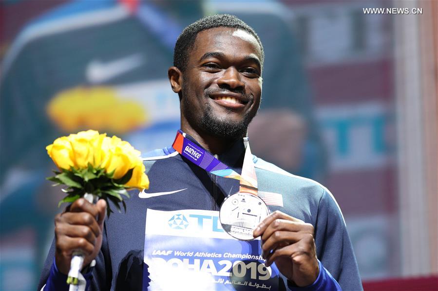 (SP)QATAR-DOHA-IAAF WORLD ATHLETICS CHAMPIONSHIPS-MEN'S 400M HUNDLES-AWARDING CEREMONY