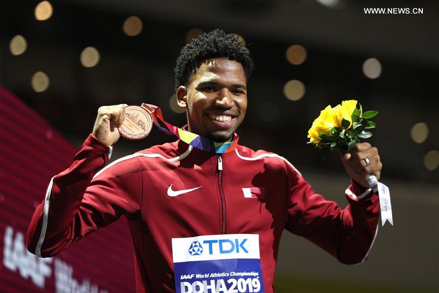 (SP)QATAR-DOHA-IAAF WORLD ATHLETICS CHAMPIONSHIPS-MEN'S 400M HUNDLES-AWARDING CEREMONY