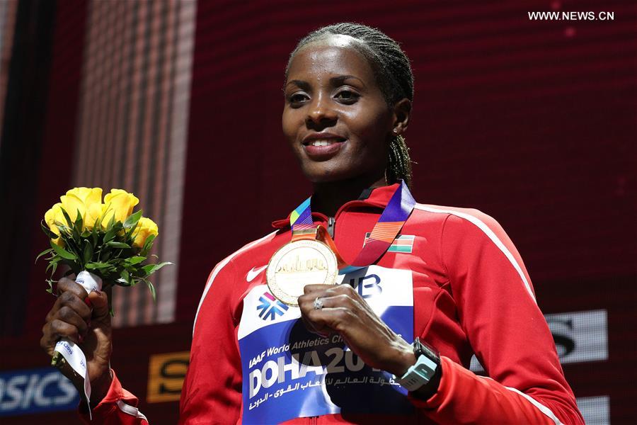 (SP)QATAR-DOHA-IAAF WORLD ATHLETICS CHAMPIONSHIPS-WOMEN'S 3,000M STEEPLECHAS-AWARDING CEREMONY