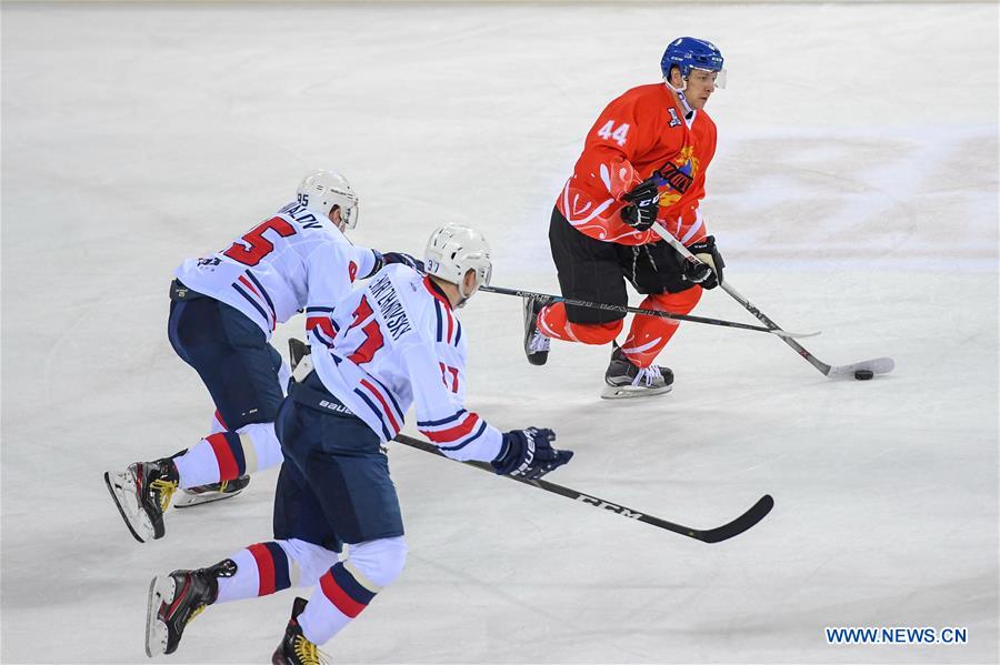 (SP)CHINA-JILIN-ICE HOCKEY-SILK ROAD SUPREME HOCKEY LEAGUE-TSEN TOU VS GORKY