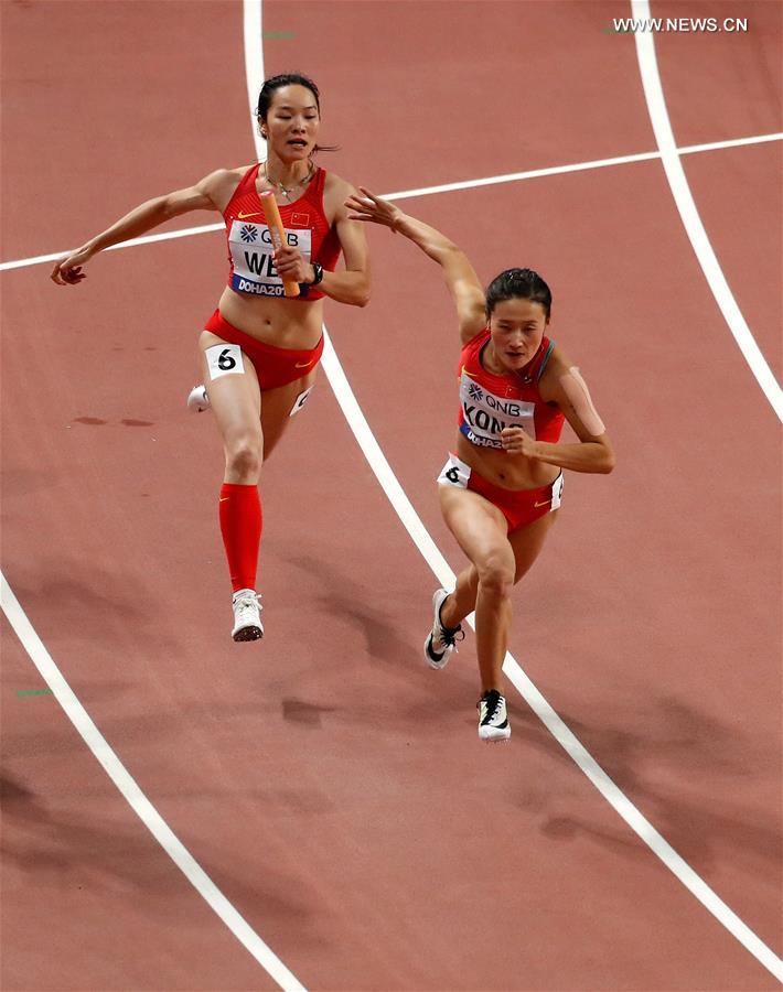 (SP)QATAR-DOHA-IAAF ATHLETICS WORLD CHAMPIONSHIPS-WOMEN'S 4X100M RELAY