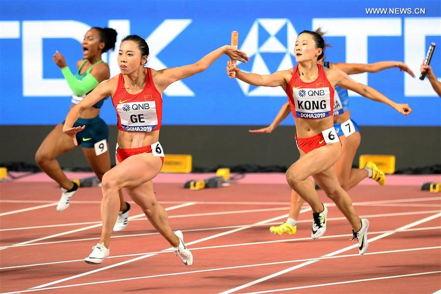 (SP)QATAR-DOHA-IAAF ATHLETICS WORLD CHAMPIONSHIPS-WOMEN'S 4X100M RELAY