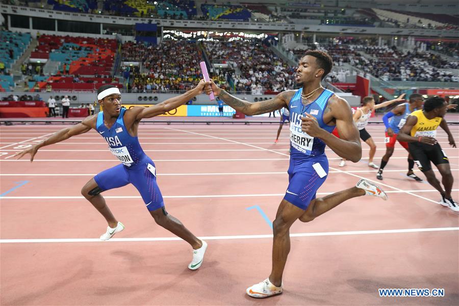 (SP)qatar-doha-athletics-iaaf world championships-men's 4X400M relay.