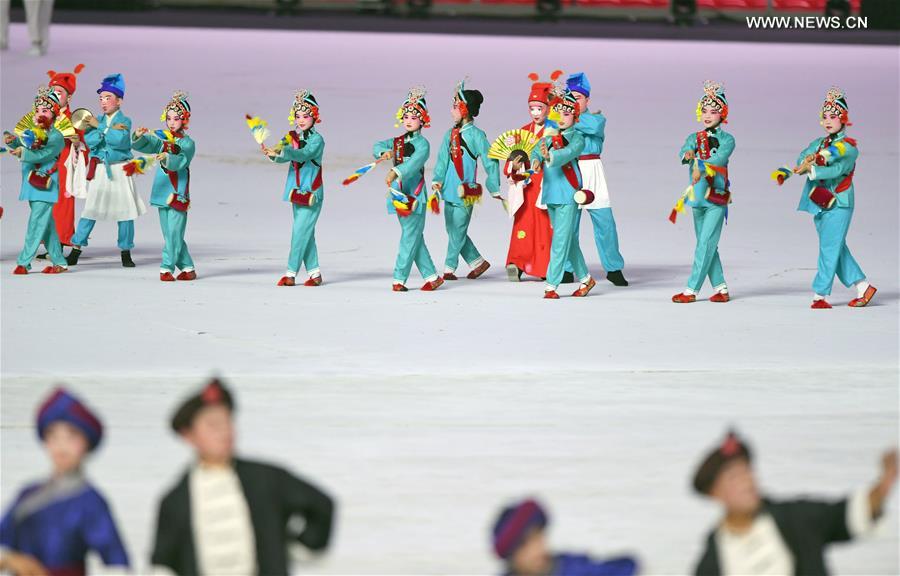 (SP)CHINA-WUHAN-7TH MILITARY WORLD GAMES-OPENING CEREMONY-WARMING-UP