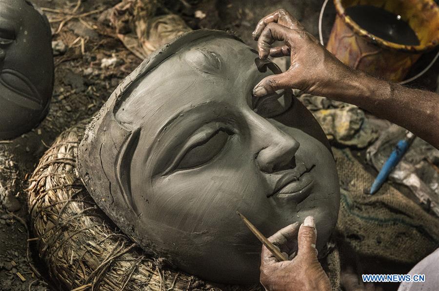 INDIA-KOLKATA-GODDESS KALI-CLAY IDOL-MAKING