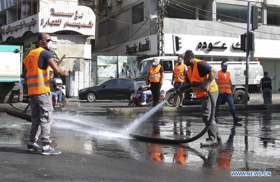 LEBANON-DEMONSTRATION-ROAD CLEANING