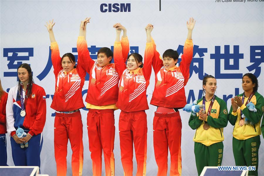 (SP)CHINA-WUHAN-7TH MILITARY WORLD GAMES-SWIMMING-WOMEN'S 4X100M FREESTYLE RELAY FINAL(CN)