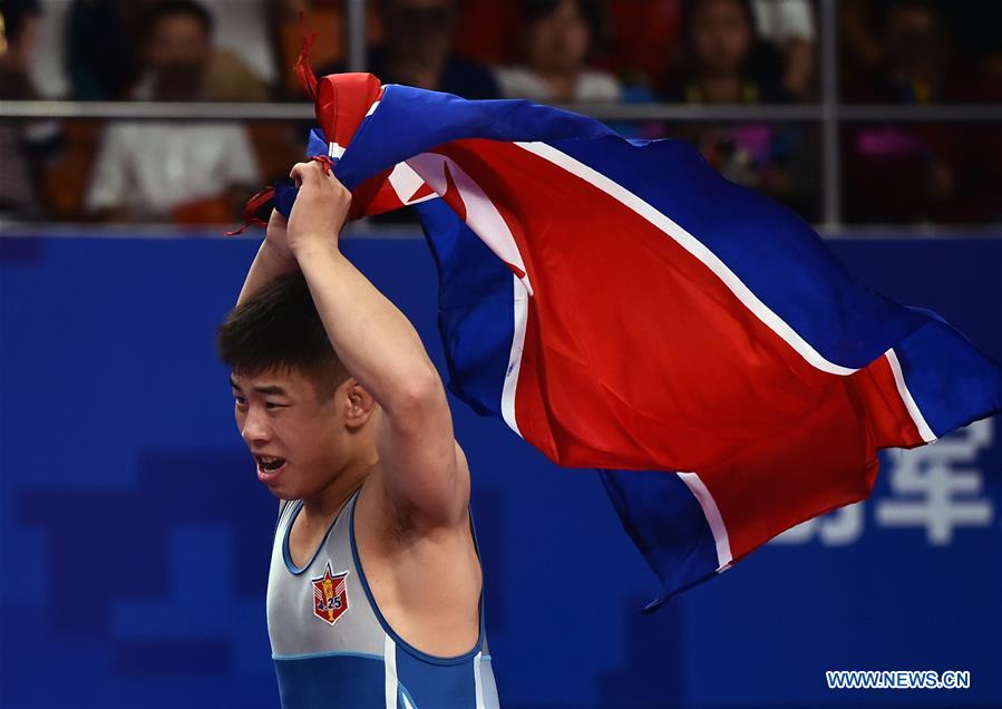 (SP)CHINA-WUHAN-7TH MILITARY WORLD GAMES-WRESTLING-FREESTYLE MEN 57KG
