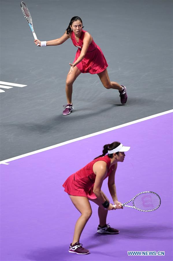 In pics women's doubles round robin match at Shenzhen WTA finals