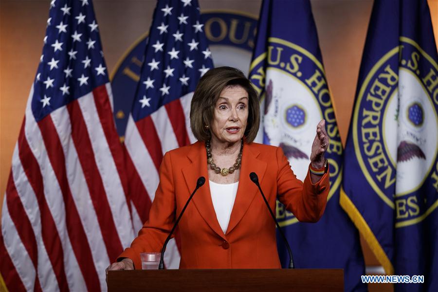 U.S.-WASHINGTON D.C.-HOUSE OF REPRESENTATIVES-PELOSI-PRESS CONFERENCE-IMPEACHMENT-VOTE