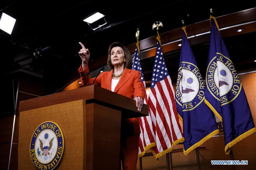 U.S.-WASHINGTON D.C.-HOUSE OF REPRESENTATIVES-PELOSI-PRESS CONFERENCE-IMPEACHMENT-VOTE