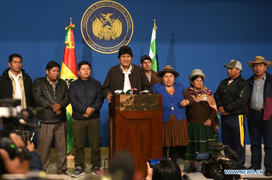 BOLIVIA-LA PAZ-MORALES-RESIGNATION