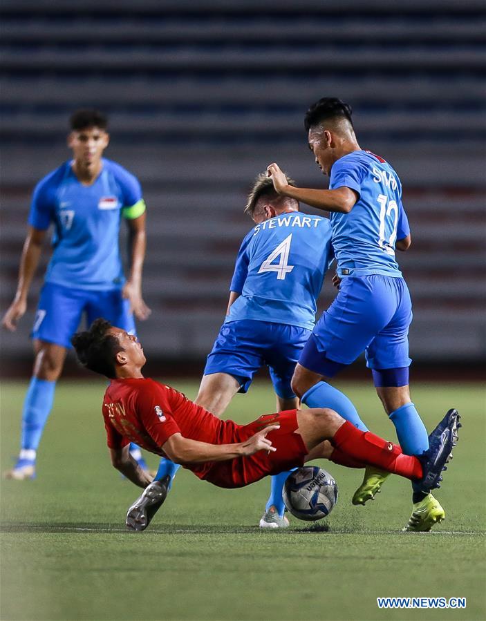 (SP)PHILIPPINES-MANILA-SEA GAMES-SOCCER-SINGAPORE VS INDONESIA