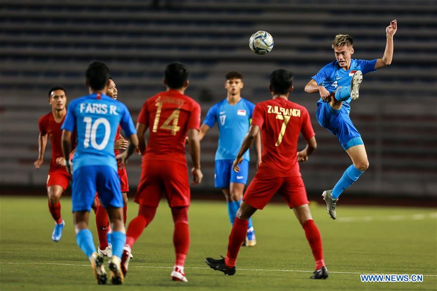 (SP)PHILIPPINES-MANILA-SEA GAMES-SOCCER-SINGAPORE VS INDONESIA